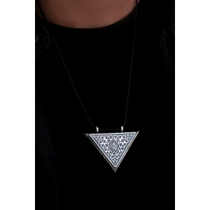 Osmanlı Gümüş Tuğralı Selçuklu Motifli Erkek Gümüş Cevşen Muska Kolye Haznesi Büyük Boy