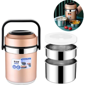 Weather Forecast 304 Çelik 2000 ml Vakumlu Yemek Mama Saklama Termosu Sefertası CIN598GLD