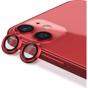 iPhone 12 Kamera Koruyucu Lens Alüminyum Alışımlı Cam (kırmızı)