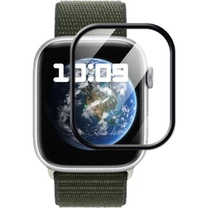 Apple Watch Series 9 45MM Tam Kaplayan Kavisli Ekran Koruyucu 3D Pet Film - Siyah AL3385