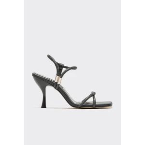 Siyah Kadın Topuklu Sandalet