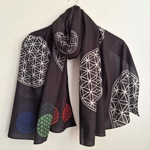 Pozitif Marka Aura Koleksiyonu Çakra Renkli Yaşam Çiçeği Şal Fular Eşarp