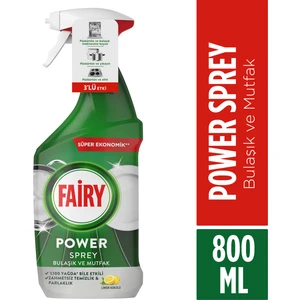 Power Sprey, 3’ü 1 arada, Bulaşıklarınız Ve Mutfağınız Için Zahmetsiz Temizlik Ve Parlaklık, Limon Kokulu, 800ml