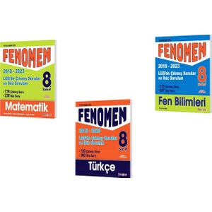 Fenomen Yayınları 2024 LGS 8. Sınıf Matematik Çıkmış Sorular - Türkçe Çıkmış Sorular - Fen Çıkmış Sorular