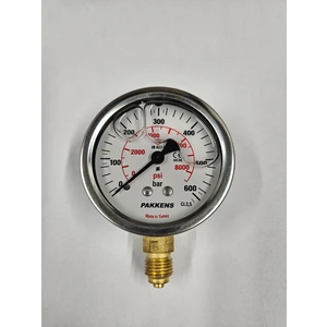 0-600 Bar 63 mm Alttan Bağlantılı Gliserinli Manometre G