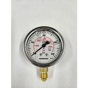 Kompresör Manometre 400 Bar 63 mm Gliserinli