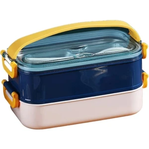 Bento 1600ML Lunchbox Yeni Koleksiyon 2 Katlı Çelik Sefer Tası Yemek Kutusu