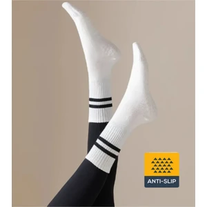 XTR Fitness - Yoga Ve Pilates Için Profesyonel Kaydırmaz Tabanlı Çorap Beyaz