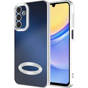 Case 4u Galaxy A15 Kılıf Kamera Korumalı Logo Gösteren Omega Kapak Gümüş