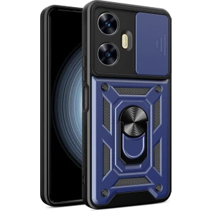 Case 4u Realme C55 4g Kılıf Ultra Korumalı Manyetik Sürgülü Vega Kapak Lacivert
