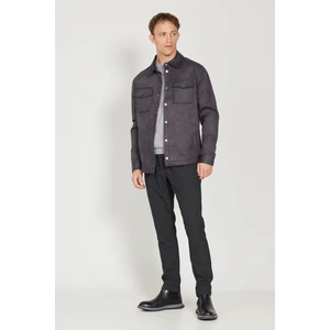 ALTINYILDIZ CLASSICS Erkek Antrasit Standart Fit Normal Kesim Gömlek Yaka Mont