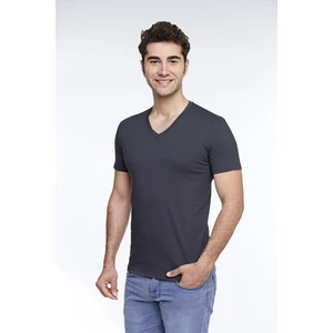 Erkek Pamuk V-Yaka Kısa Kollu Renkli Tişört 422