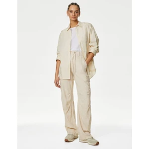 Marks & Spencer Straight Leg Keten Kargo Pantolon