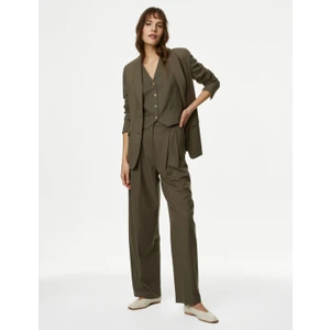 Marks & Spencer Yüksek Bel Çizgili Wide Leg Pantolon
