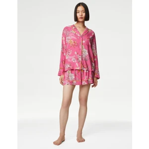 Marks & Spencer Çiçek Desenli Uzun Kollu Pijama Üstü
