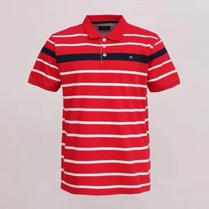 Erkek Kısa Kol Polo Yaka Çizgili T-Shirt - Czt-149 - Kırmızı