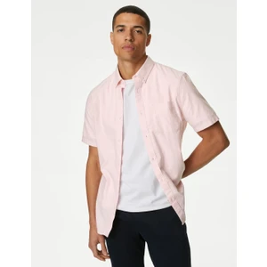 Marks & Spencer Saf Pamuklu Kısa Kollu Oxford Gömlek