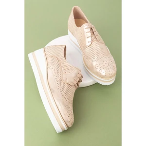 Kadın Hakiki Deri Anatomik Taban Günlük Ayakkabı ELL.6293 - Gold - 41