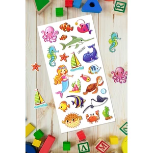 Bear & Pear Mermaid ve Sevimli Balıklar Yapıştırma Sticker Seti