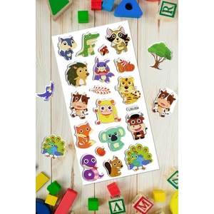 Bear & Pear Hayvanlar Alemi Kendinden Yapışkanlı Kabartmalı Sticker Çocuk Çıkartmaları