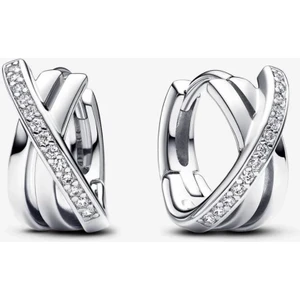 Poseidons Jewellery Pavé Geçişli Halka Küpe