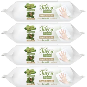 Baby Turco Turco Doğadan Pratik Yüzey Temizlik Havlusu 100 Yaprak Yeşil Sabun/yeşil Çam (4 Lü Set) 400 Yaprak