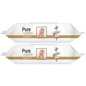 Pure Baby Islak Havlu Mendil 90 Yaprak Yenidoğan Organic Pamuklu (2 Li Set) 180 Yaprak Plst Kapak