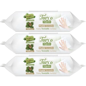 Baby Turco Turco Doğadan Pratik Yüzey Temizlik Havlusu 100 Yaprak Yeşil Sabun/yeşil Çam (3 Lü Set) 300 Yaprak