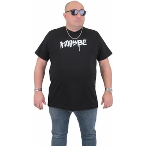 Erkek Büyük Beden Sıfır Yaka T-Shirt Maybe 24128 Sıyah