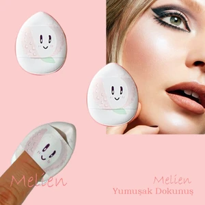 2 Adet Mini Kozmetik Puf Parmak Yüz Makyaj Sünger Göz Altı Kapatıcı Kuru Islak Bez Süngeri Concealer