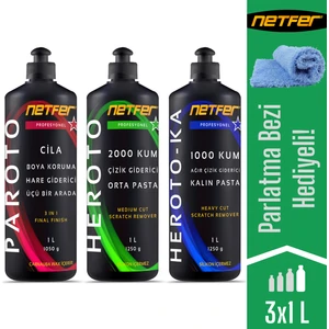 3'lü Orta Kalın Pasta Cila Set - 3x1 L