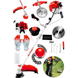 Alman 16 Hp Tam Profesyonel Yan Tipi Benzinli Tırpan Ot Çalı Çim Biçme Makinesi + Canavar Başlık