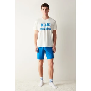 Erkek Miami Çok Renkli Şort Pijama Takımı