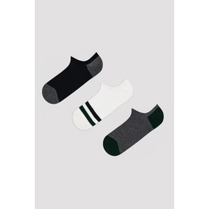 Erkek Fine Stripe Çok Renkli 3lü Sneaker Çorap