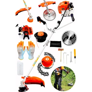 Alman 16 Hp Tam Profesyonel Yan Tipi Benzinli Tırpan Ot Çalı Çim Biçme Makinesi + Canavar Başlık