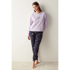 Zodiac Sweatshirt Lila Pijama Üstü