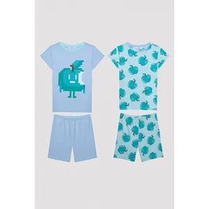Erkek Çocuk Green Apple Çok Renkli 2li Pijama Takımı