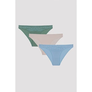 Waterfall Dantel Detaylı 3lü Çok Renkli Slip Külot