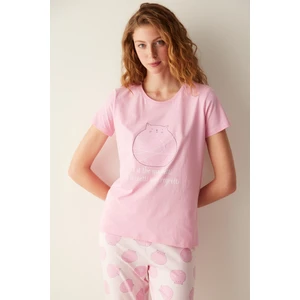 Happy Cat Pembe Pantolon Pijama Takımı