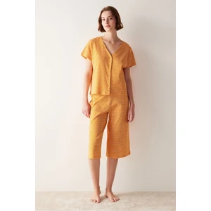 Flora Orange Sarı Kapri Pijama Takımı
