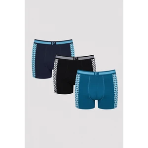 Erkek Side Tape Çok Renkli 3lü Boxer