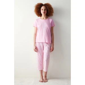 Ent Love Pembe Kapri Pijama Takımı