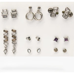 Stone Gümüş Küpe Set