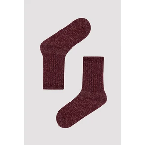 Shiny Deep Parıltılı Bordo Soket Çorap