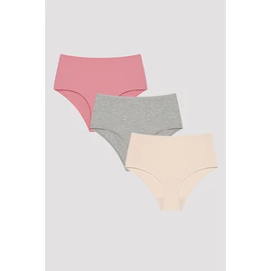 Soft Color 3lü Yüksek Bel Çok Renkli Slip Külot