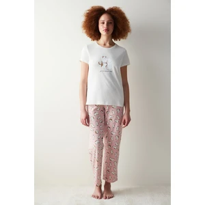 Joyful Pembe Pantolon Pijama Takım