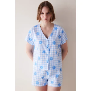 Base Gingham Gömlek Şort Pijama Takımı