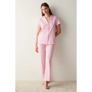 Base Flowers Pembe Gömlek Pantolon Pijama Takımı
