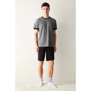 Black Stripe Şort Pijama Takımı