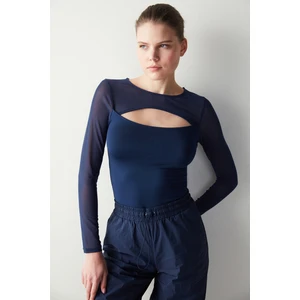 Fit Mesh Mix Lacivert Üst